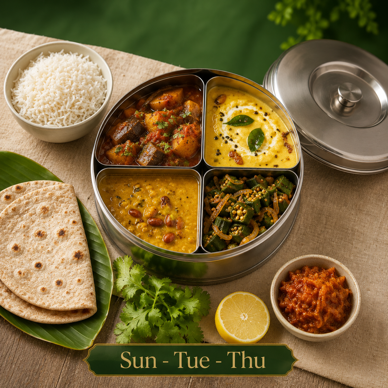Alternate Days - Gujarati Meal Plan A (Sun, Tue, Thu)